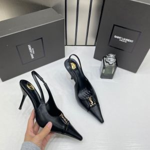 Ysl_Yves_Saint_Laurent_Pointed-Toe_Matte_Leather_Slingback_Pumps_With_OG_Box_Dust_Cover_Black_A16
