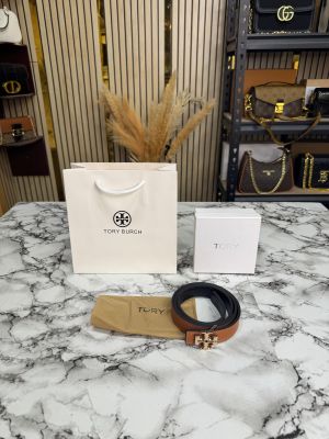 TORY_BURCH PREMIUM QUALITY BELT WITH OG BOX DUST BAG & CARRY BAG T59 TAN