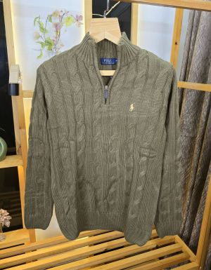 RL ZIPPER SWEATER DARK BEIGE M435-DB