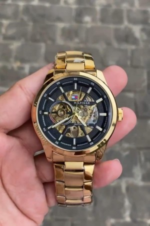 TOMM Y HILFIGER GOLD BLACK AUTOMATIC