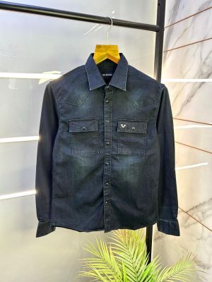 True Religion Navy Super Premium Denim Shirt F3026-NY