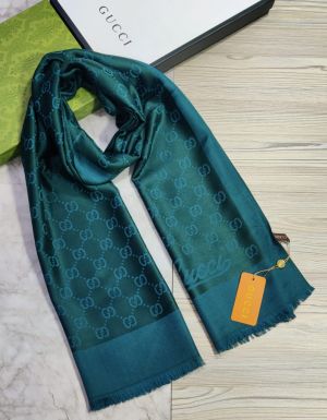 Gucci_Teal_Green_Tonal_Double_G_Monogram_Premium_Design_Pashmina_Scarf_Pashmina_Cotton_Polythene_Scarf