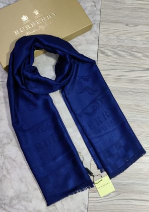 Burberry_Royal_Blue_Tonal_Equestrian_Knight_Logo_Classic_Design_Pashmina_Scarf_Pashmina_Cotton_Polythene_Scarf