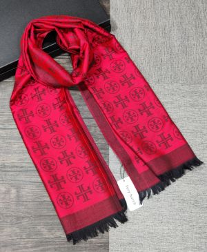 Tory_Burch_Red_Maroon_Signature_Logo_Circle_Pattern_Pashmina_Scarf_Pashmina_Cotton_Polythene_Scarf