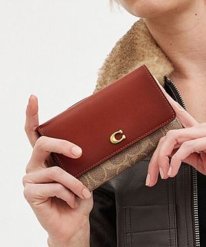 Coach_Signature_Canvas_Leather_Medium_Flap_Wallet_With_OriginalBox_DustCover