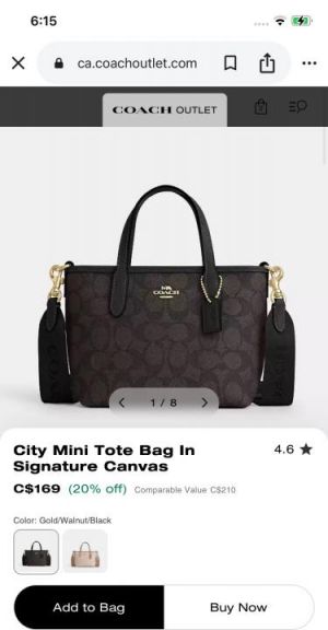 Coac_h City Mini Tote Bag In Signature Canvas with box 669