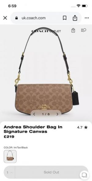 Coac_h Andrea Shoulder Bag In Signature Canvas with box 676