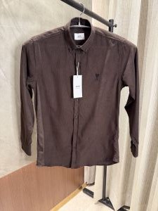 Ami Paris Dark Brown Cod Roy Soft Cotton Fabric Imported Shirt 