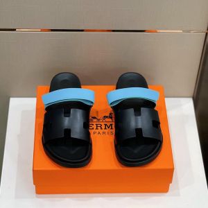 HERMES Chypre sandal Black and  Blue
