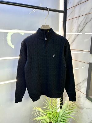 Ralph_Lauren Black Imported knitted Super Premium Pullovers F3189-BL