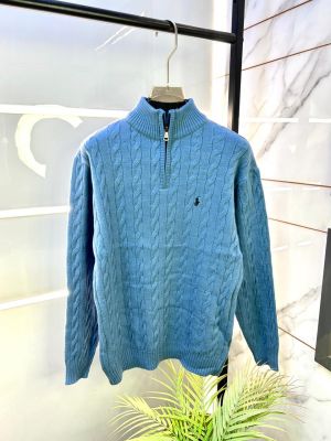 Ralph_Lauren Blue Imported knitted Super Premium Pullovers F3189-BU