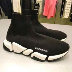 Balenciaga_Speed KNIT 2 0 TRAINER BLACK WHITE