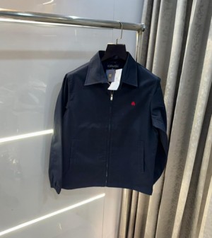 Brook s brothers navy blue premium embroidery logo bomber jacket