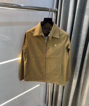 Brook s brothers dark beige premium embroidery logo bomber jacket