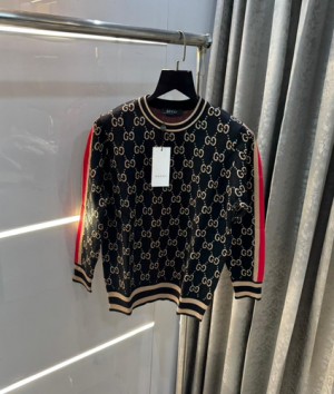 Gucc i black all over monogram premium sweatshirt