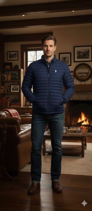 RALP H LAUREN PUFFER JACKET CC 157 NAVY