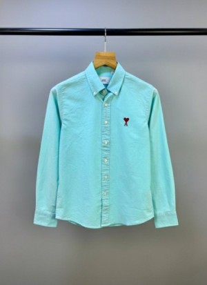 SALE Ami Paris aqua green premium embroidery logo oxford shirt