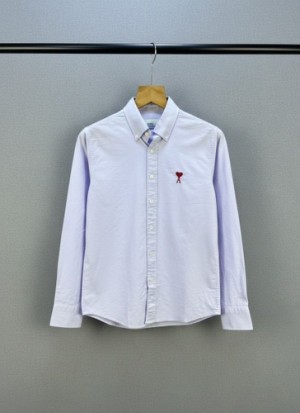 SALE Ami Paris purple premium embroidery logo oxford shirt