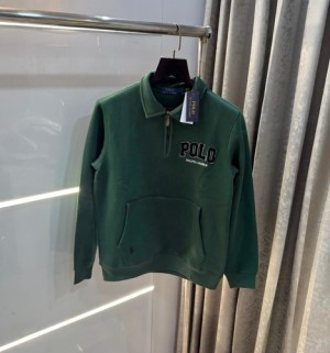 Ralp h Lauren olive green premium zipper sweatshirt