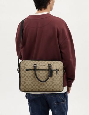 COAC.H BEIGE LAPTOP BAG PREMIUM CLASSIC 