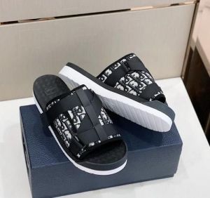 Di_or Alpha Oblique Sandals Black White Premium 