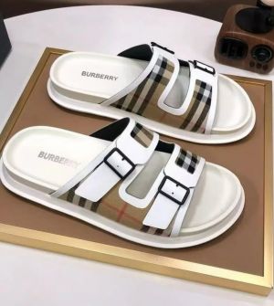 Bur_berry Checkered Double White Premium Slides 