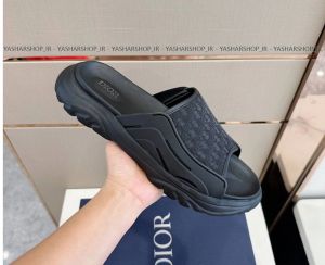 Di_or H Town Oblique Full Black Sandal