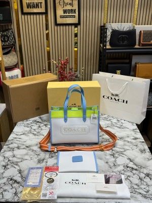 Coach_Field_Tote_Bag_Two_Tone_In_Colorblock_Signature_With_Double_Og_Box_And_DustBag_Including_CarryBag_(6739-Yellow)