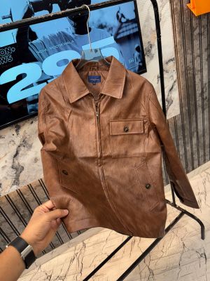 Louis.Vuitton.Imported.Monogram.Embossed.Leather.Fabric.Very.Premium.Jacket.MR