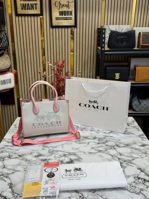 Coach_Signature_Canvas_Shoulder_Bag_Tote_With_CarryBag_(Pink)