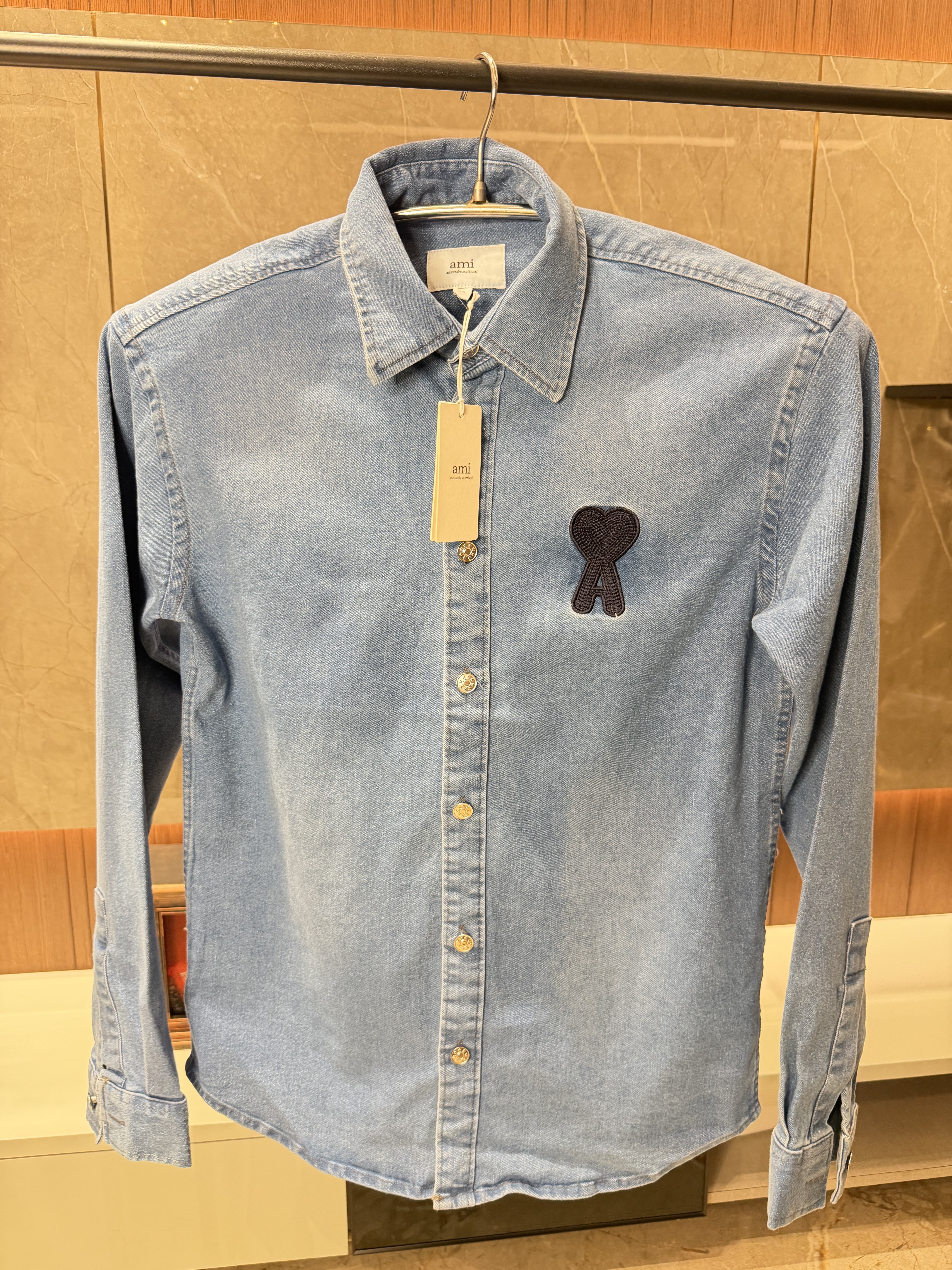 Ami Paris Sky blue Denim Shirt Imported