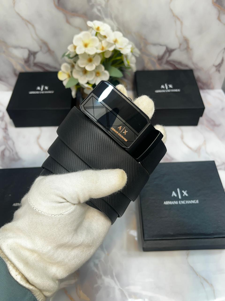 Ax ARMAN_I EXCHANGE PREMIUM QUALITY IMP REVERSEABLE BELT WITH OG BOX