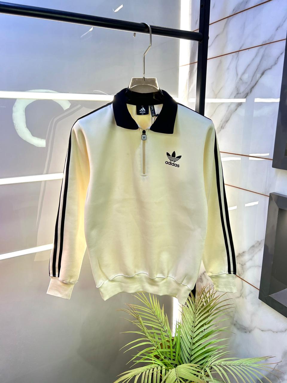 Adida s Off-white Imported Super Premium Half Sweatshirts F3097-OF
