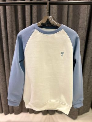 Ami IMPORTED STORE ARTICLE SWEATSHIRT WHITE BLUE