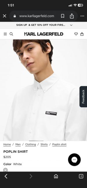 Karl White Premium Shirt Cotton Fabric with custom Branded Button Tagging And Brand Packing 3337