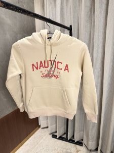 Nautica Beige Hoodie Fleece Cotton very Premium