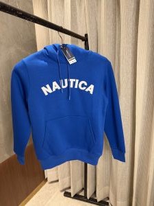 Nautica Royal Blue Hoodie Fleece Cotton very Premium