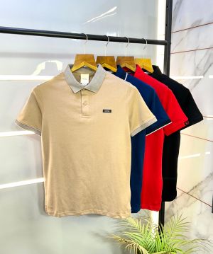 Calvin_Klein Red Premium Collar Neck Polo T-shirt F2874-RE