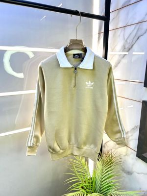 Adida s Cream Imported Super Premium Half Sweatshirts F3097-CR