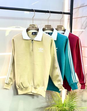 Adida s Cream Imported Super Premium Half Sweatshirts F3097-CR