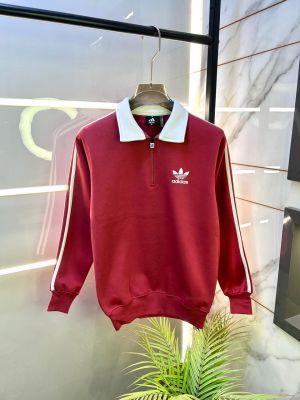 Adida s Red Imported Super Premium Half Sweatshirts F3097-RE