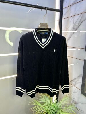 Ralph_Lauren Black Imported knitted Super Premium Pullovers F3190-B2