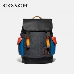 Coac_h Rivington Backpack In Signature Canvas With Dust Bag Premium Quality As Alway (Black)