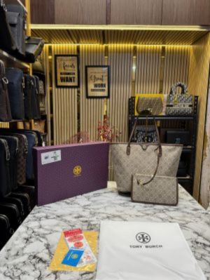 Tory_burch T Monogram Jacquard Tote Bag With Box (Brown)