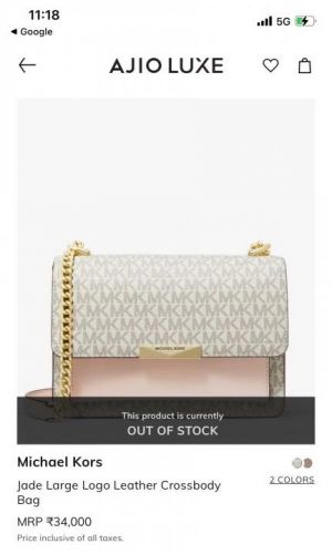 Michael_kors Jade logo print sling bag with chain strap and box 599