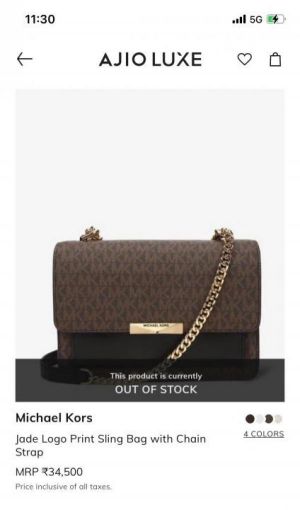 Michael_kors Jade logo print sling bag with chain strap and box 492