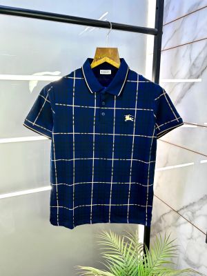 Burberr y Blue Premium Collar Neck Polo T-shirt F3258-BU