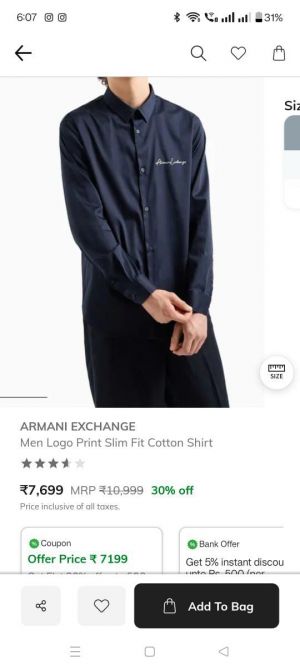 Arman i Exchange Navy Premium Embroidered Logo Shirt With custom Branded Button Tagging And Brand Packing 3267