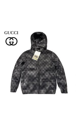 Gucci.100%.Imported.All.Over.Embossed.Very.Premium.Heavy.Puffer.Jacket.With.Detachable.Hood.CS234