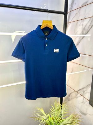 Rare Rabbit Blue Polo Premium Collar Neck T-shirt F2921-BU